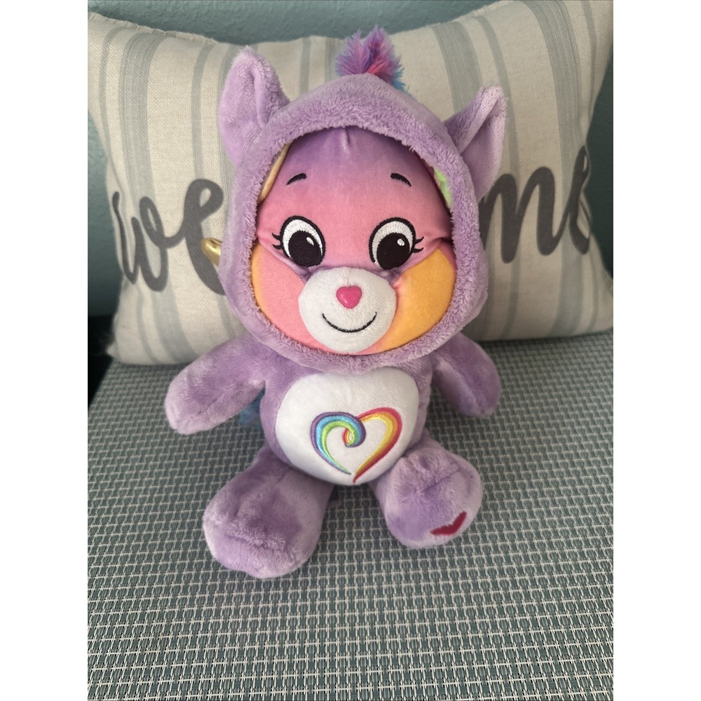 Care Bears Unlock The Magic Rainbow Heart Togetherness Bear Purple Hood Wings12"